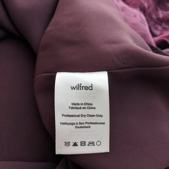 Wilfred Cranberry Velvet Floral Bouchette Dress NWT XS - Picture 7 of 8